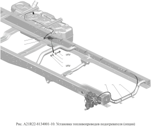 фото Насос топливный подогревателя с кронштейном и шлангами, хомутами ГАЗель, Соболь ГАЗ