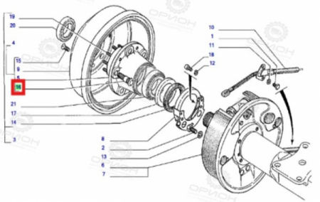 Болт М14х1.5х55 ступицы колеса заднего ГАЗель 3302,Next ГАЗ
