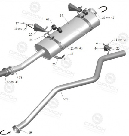Глушитель ГАЗель 3302,3221 Cummins ISF 2.8 ЕВРО-3 / 4 ГАЗ от Орион-центр
